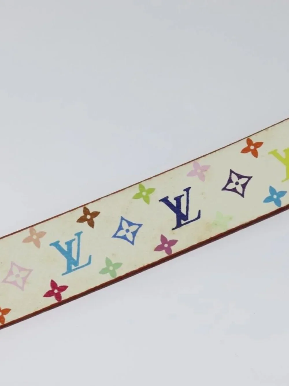 LOUIS VUITTON Monogram Multicolor Ceinture Carre Belt White M9270U LV Auth MY153 - Picture 6 of 15